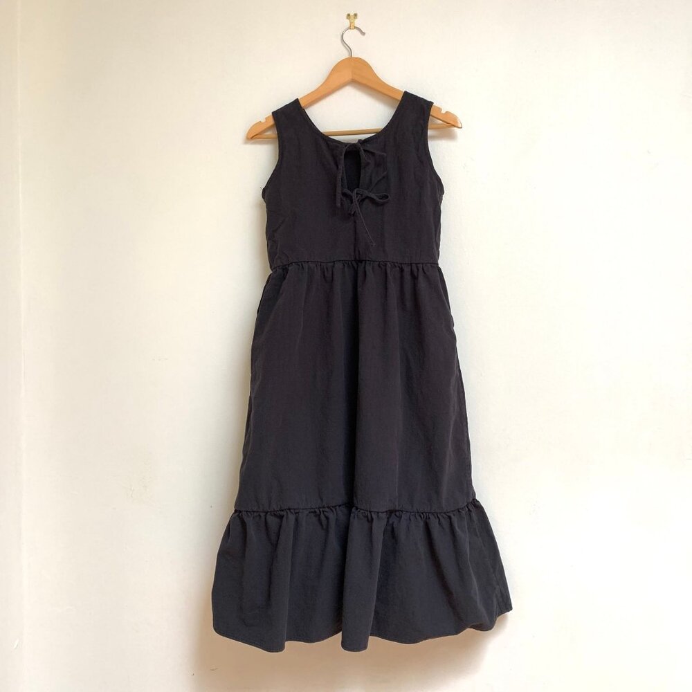 Tradlands Birdie Dress in Crinkle Cotton Black